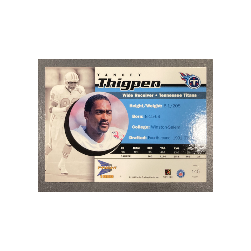 YANCEY THIGPEN 1999 PACIFIC PRISM HOLOGRAPHIC PURPLE 45/320