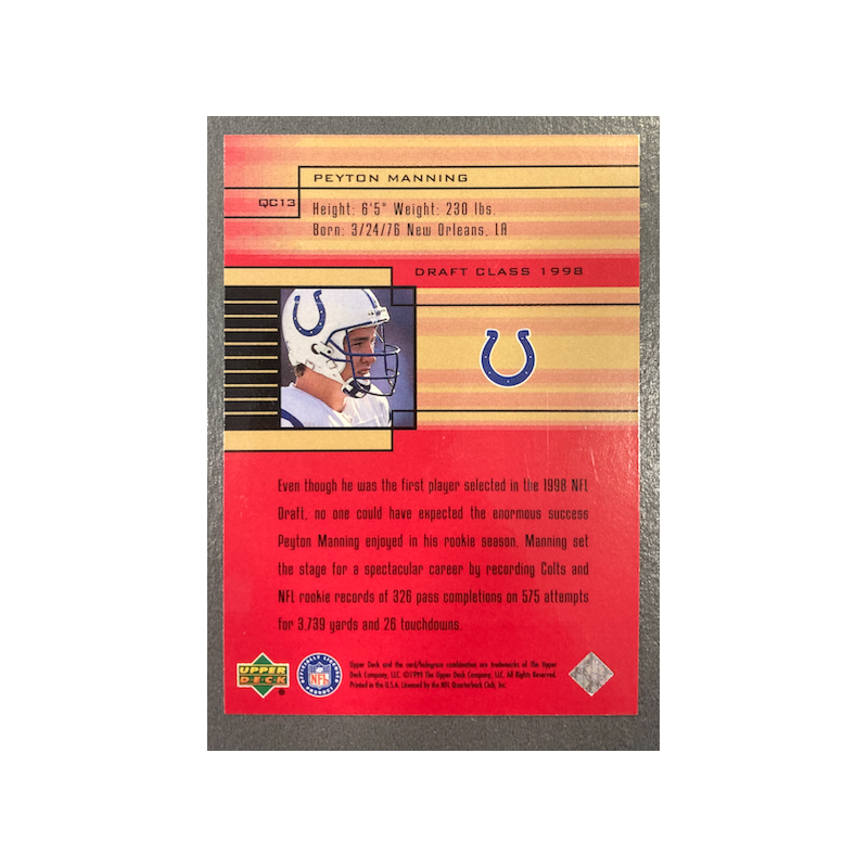 PEYTON MANNING 1999 UD QUATERBACK CLASS QC13