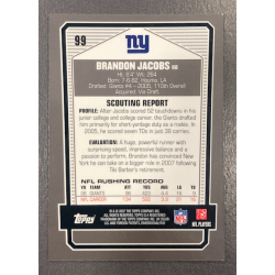 BRANDON JACOBS 2007 TOPPS DPP BLACK CHROME