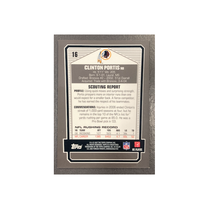 CLINTON PORTIS 2007 TOPPS DPP BLACK CHROME