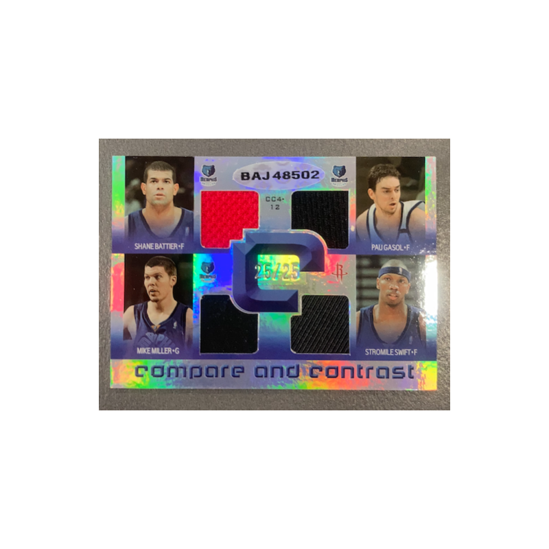 MCGRADY /MING /WESLEY /HOWARD /BATTIER /GASOL /MILLER /SWIFT 2005-06 UD REFLECTIONS COMPARE & CONTRAST EIGHT JERSEY 25/25