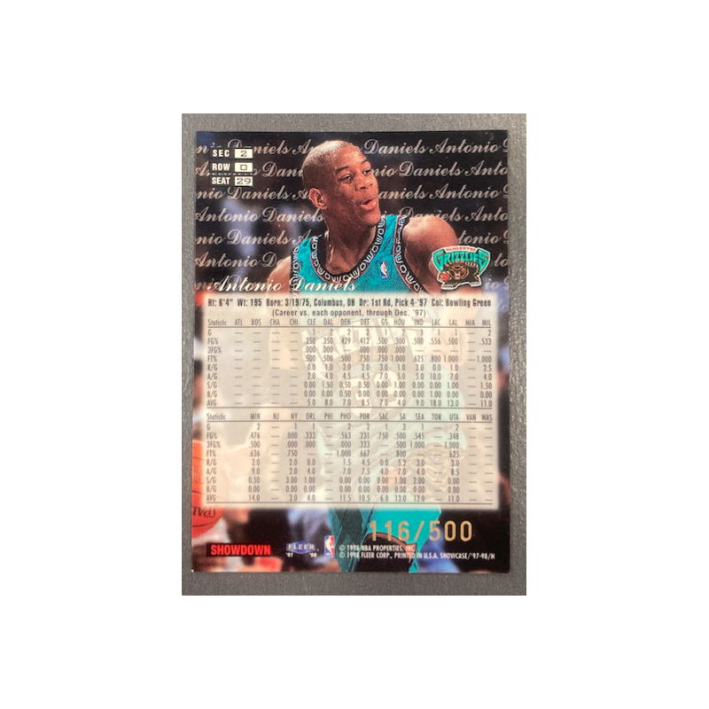 ANTONIO DANIELS 1997-98 FLAIR SHOWCASE LEGACY ROW 0 116/500