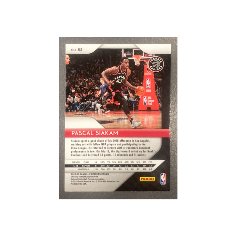 PASCAL SIAKAM 2018-19 PANINI PRIZM