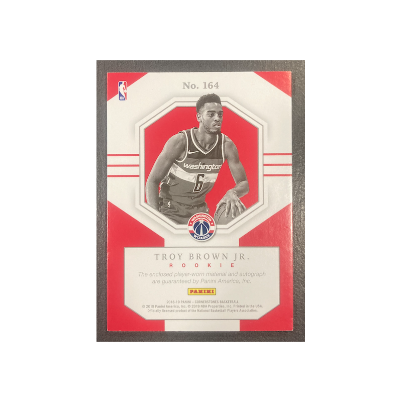 TROY BROWN JR 2018-19 PANINI CORNERSTONES JERSEY AUTO 74/199