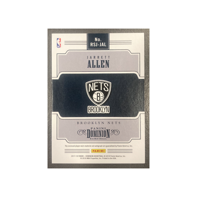 JARRETT ALLEN 2017-18 DOMINION ROOKIE SHOWCASE JERSEY AUTO 24/49