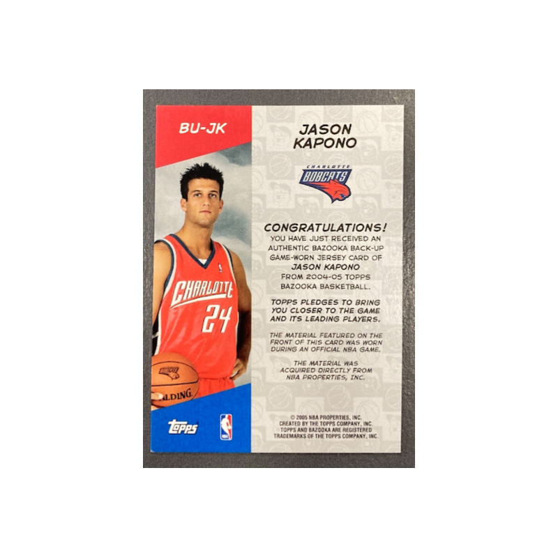 JASON KAPONO 2004-05 TOPPS BAZOOKA JERSEY