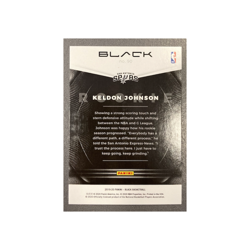 KELDON JOHNSON 2019-20 PANINI BLACK GOLD ROOKIE 05/25