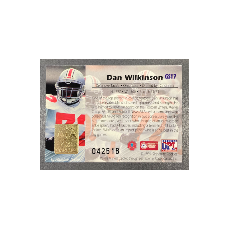 DAN WILKINSON 1994 SIGNATURE ROOKIES GOLD STANDARD 42518