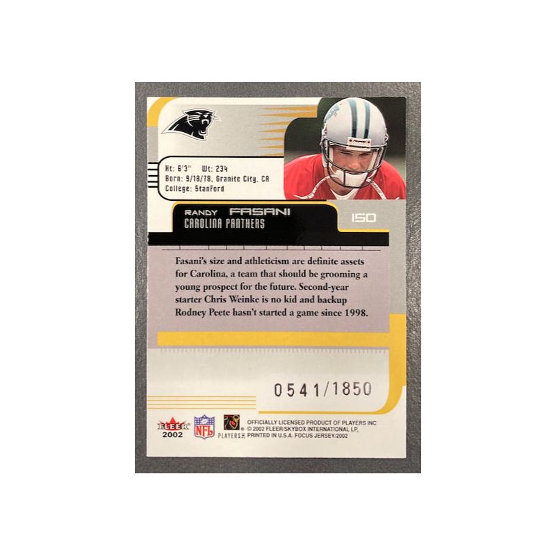 RANDY FASANI 2002 FLEER FOCUS ROOKIE 541/1850
