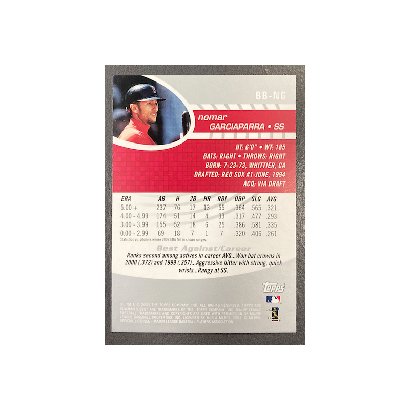 NOMAR GARCIAPARRA 2003 BOWMAN BEST BB-NG