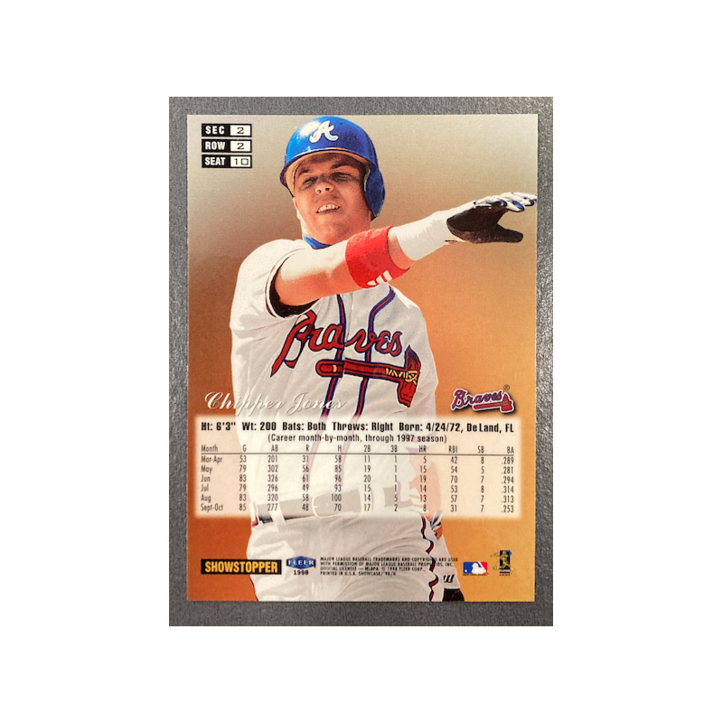 CHIPPER JONES 1998 FLAIR SHOWCASE ROW2