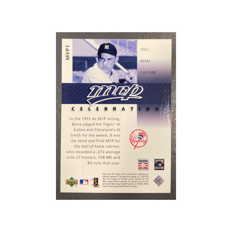 YOGI BERRA 2003 UPPER DECK MVP CELEBRATION 1502/1955
