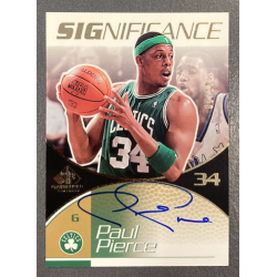 PAUL PIERCE 2003-04 UPPER DECK SP GAME USED SIGNIFICANCE AUTO 8/10
