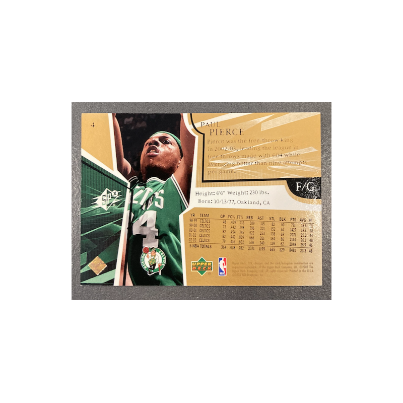 PAUL PIERCE 2003-04 UD SPX SPECTRUM 15/25