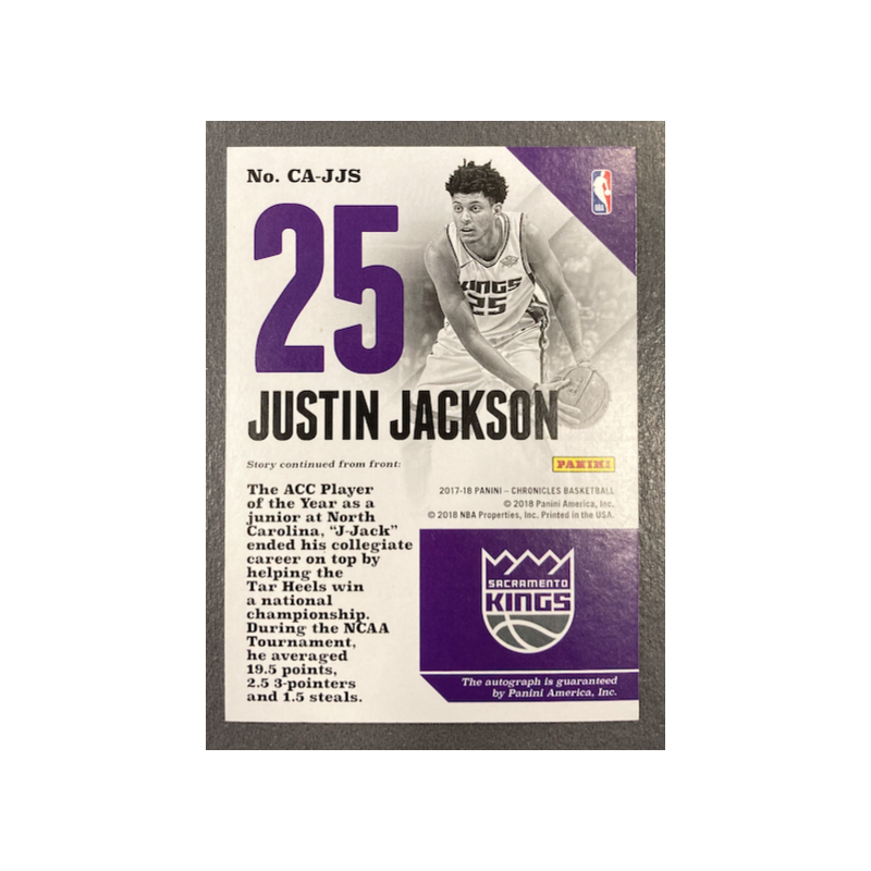 JUSTIN JACKSON 2017-18 PANINI CHRONICLES AUTO 32/199