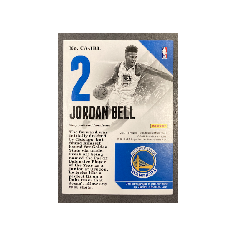 JORDAN BELL 2017-18 PANINI CHRONICLES AUTO 182/199