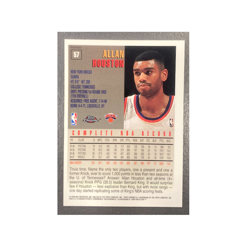 ALLAN HOUSTON 1997-98 TOPPS CHROME REFRACTOR - 57