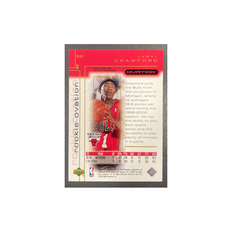 JAMAL CRAWFORD 2000-01 UPPER DECK OVATION ROOKIE 1201/2000