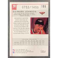 DerMarr JOHNSON 2000-01 TOPPS RESERVE ROOKIE 752/1499