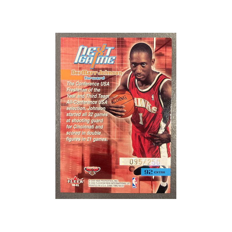 DerMarr JOHNSON 2000-01 FLEER GAME TIME EXTRA 95/250