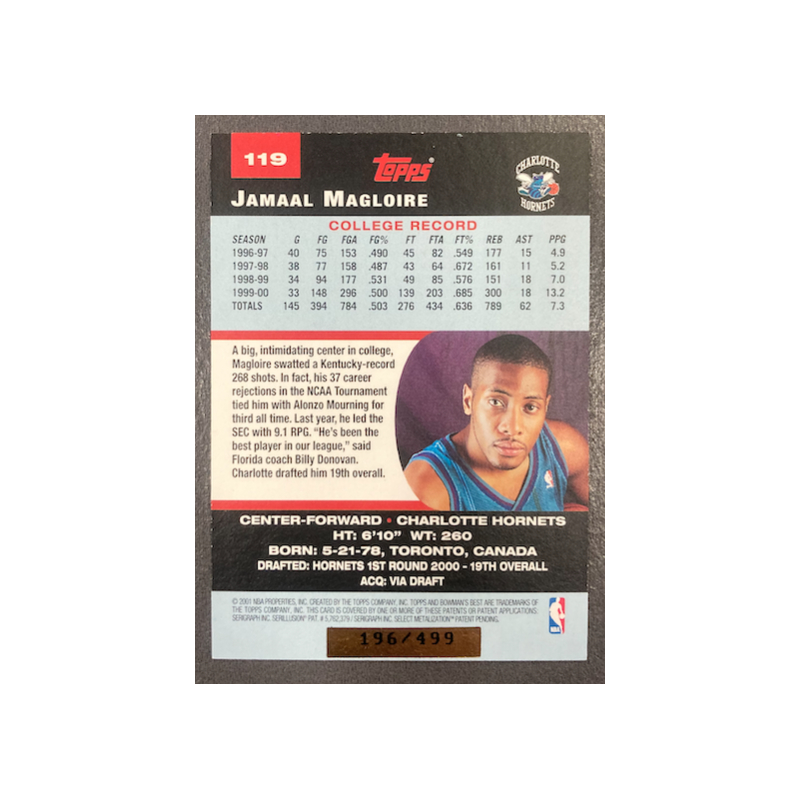 JAMAAL MAGLOIRE 2000-01 BOWMAN'S BEST ROOKIE 196/499