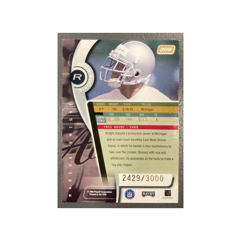 MARCUS KNIGHT 2000 PLAYOFF ABSOLUTE ROOKIE 2429/3000
