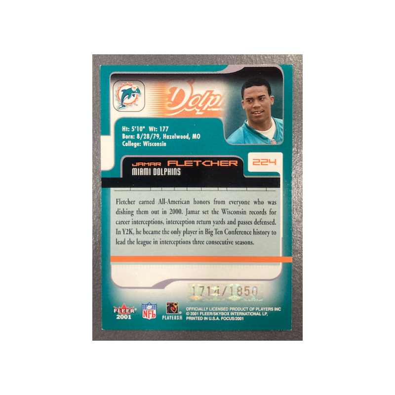 JAMAR FLETCHER 2001 FLEER FOCUS ROOKIE 1714/1850