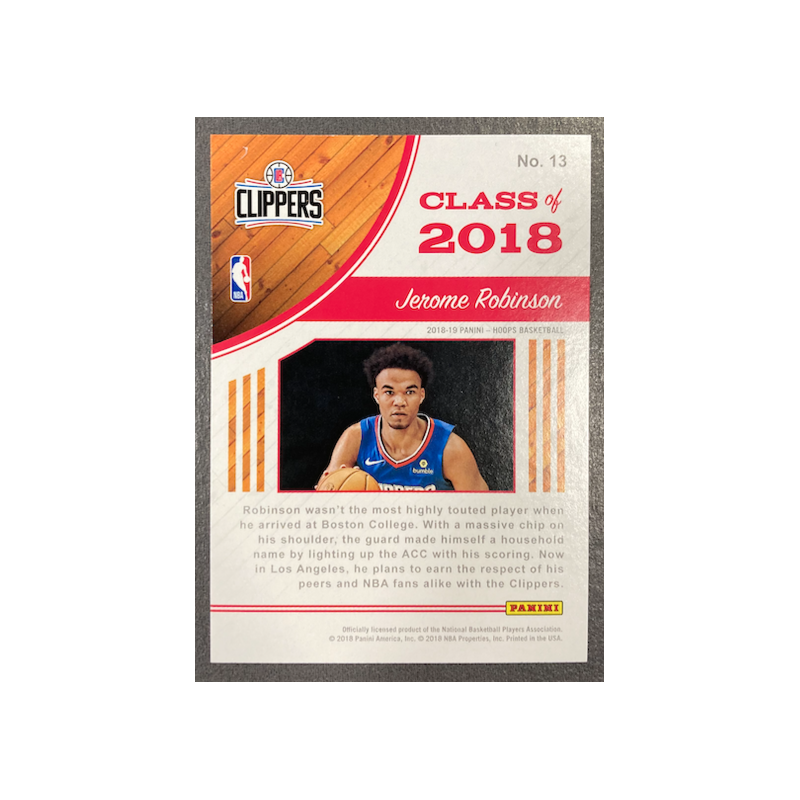 JEROME ROBINSON 2018-19 PANINI HOOPS CLASS OF 2018