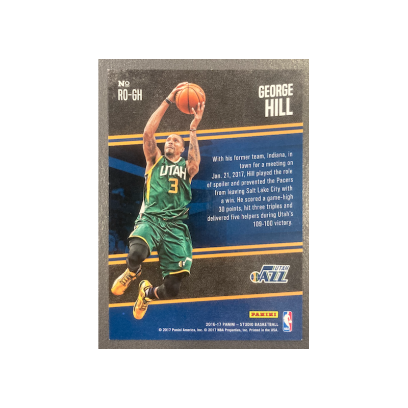 GEORGE HILL 2016-17 PANINI STUDIO RISING TO THE OCCASION 25