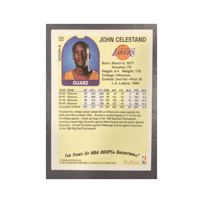 JOHN CELESTAND 1999-00 HOOPS DECADE HOOPLA 52