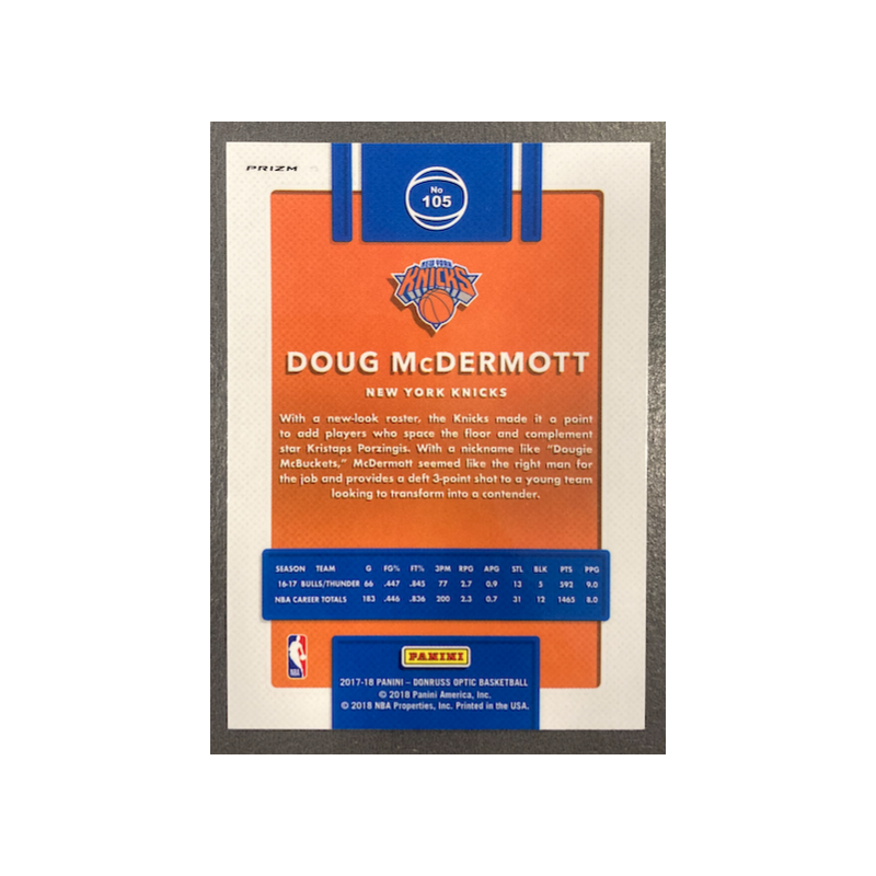 DOUG McDERMOTT 2017-18 DONRUSS OPTIC FASTBREAK HOLO PRIZM