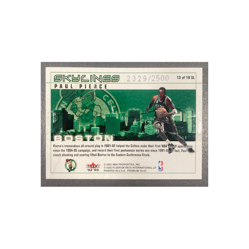 PAUL PIERCE 2002-03 FLEER PREMIUM SKYLINES /2500