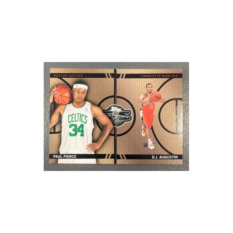 PAUL PIERCE / D J AUGUSTIN 2008-09 TOPPS CO-SIGNERS CHANGING FACES BRONZE 025/399