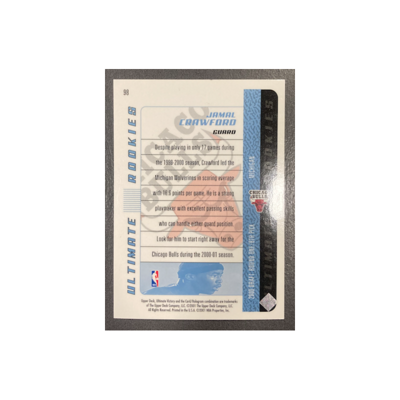 JAMAAL CRAWFORD 2000-01 UD ULTIMATE VICTORY 804/1500