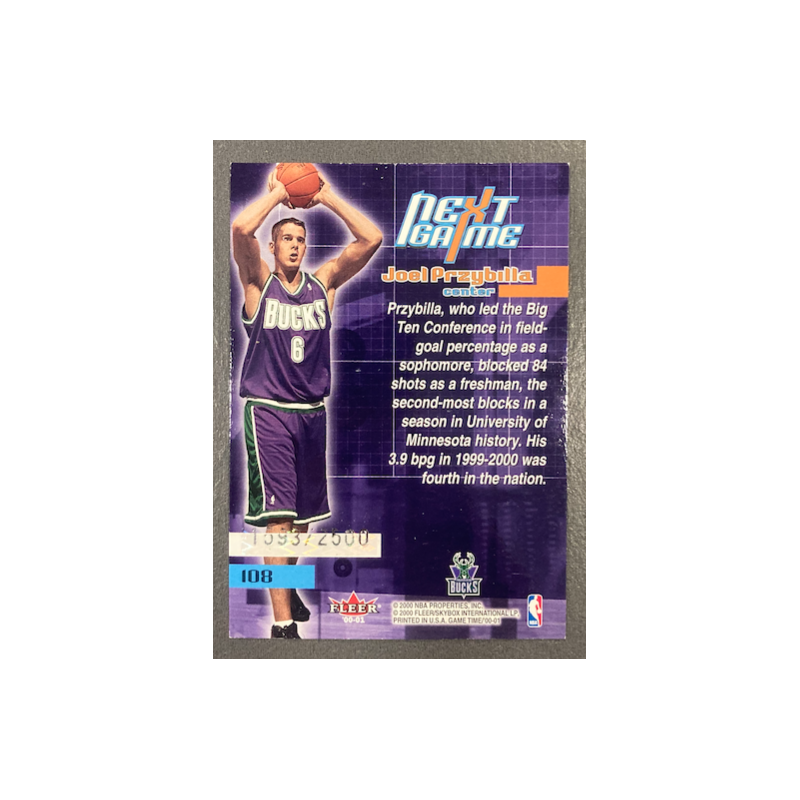 JOEL PRZYBILLA 2000-01 FLEER GAME TIME ROOKIE 1593/2500