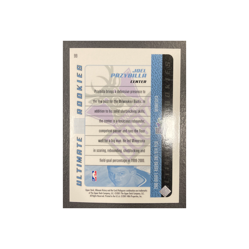 JOEL PRZYBILLA 2000-01 UD ULTIMATE VICTORY ROOKIE 665/1500