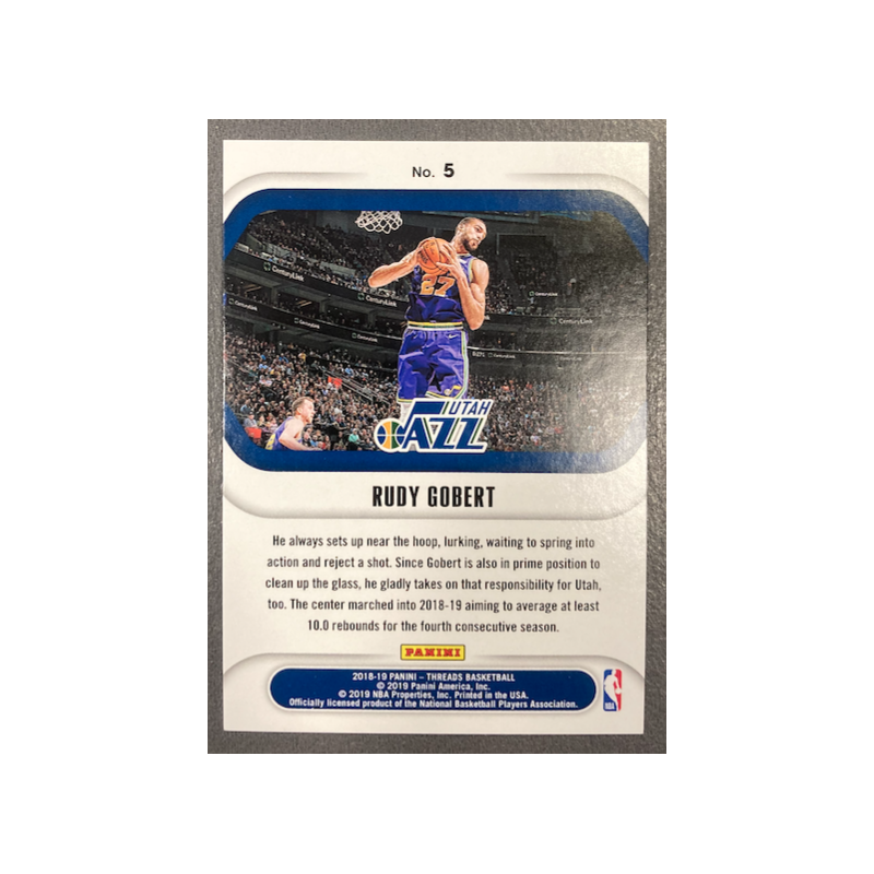 RUDY GOBERT 2018-19 PANINI THREADS PREMIUM BLACK 1/1
