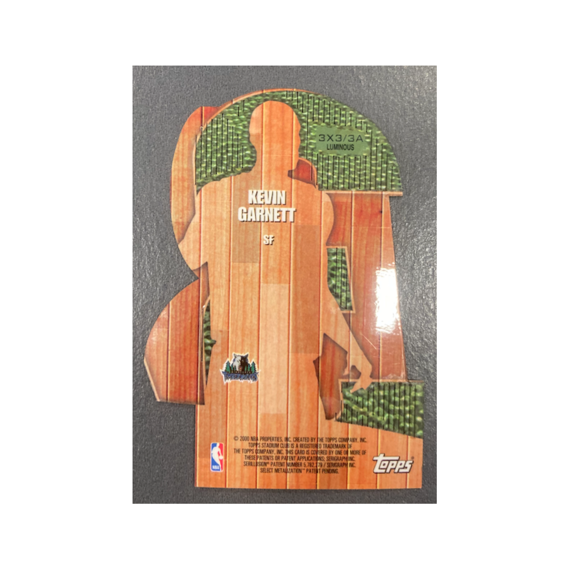 KEVIN GARNETT 1999-00 TOPPS STADIUM CLUB LUMINOUS 3X3