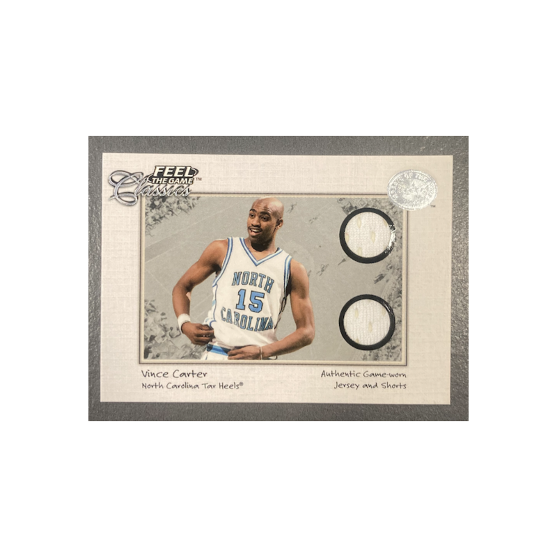 VINCE CARTER 2001 GREATS OF THE GAME FEEL THE GAME CLASSICS DUAL JERSEY WHITE