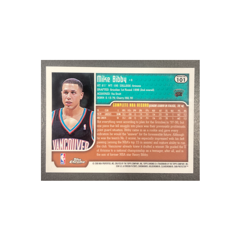 MIKE BIBBY 1999-00 TOPPS CHROME REFRACTOR 101