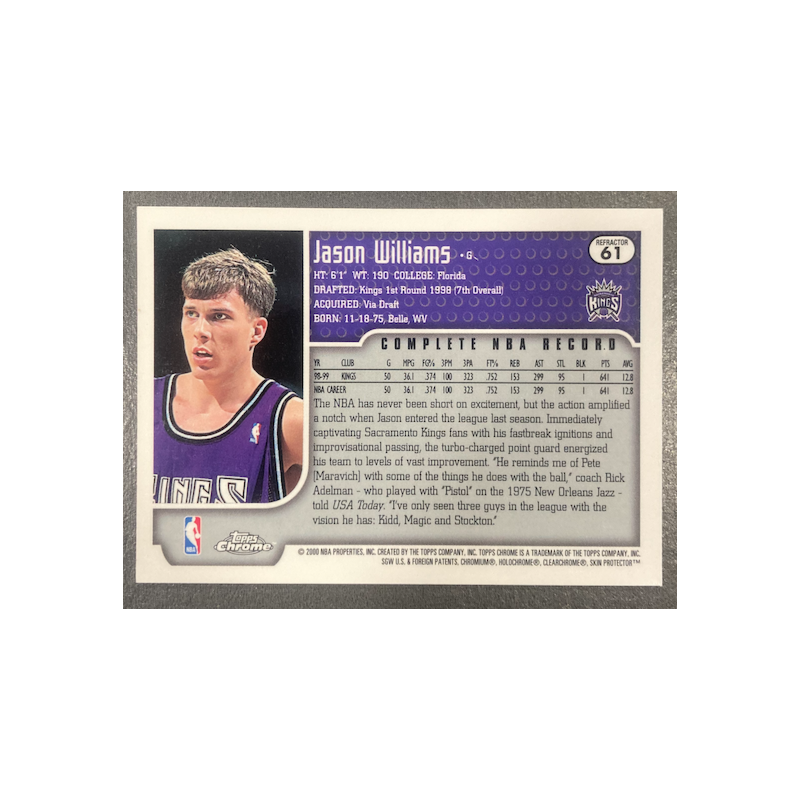 JASON WILLIAMS 1999-00 TOPPS CHROME REFRACTOR 61