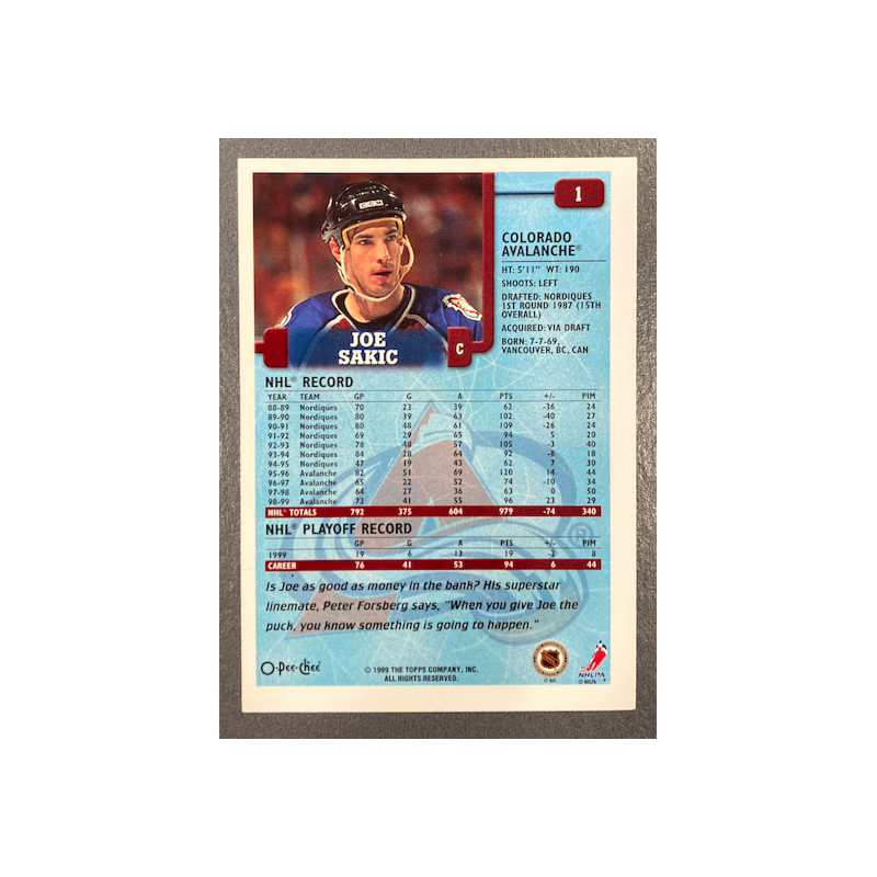 JOE SAKIC 1999 O-PEE-CHEE - 1