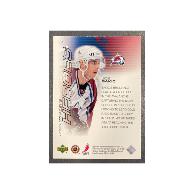 JOE SAKIC 2000 UPPER DECK LORD STANLEY HEROES L2 - EXMT CONDITION