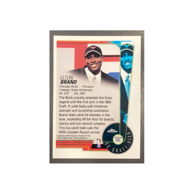 ELTON BRAND 1999-00 TOPPS CHROME REFRACTOR ROOKIE 115