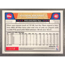 ELTON BRAND 2008-09 TOPPS CHROME GOLD REFRACTOR 14/50