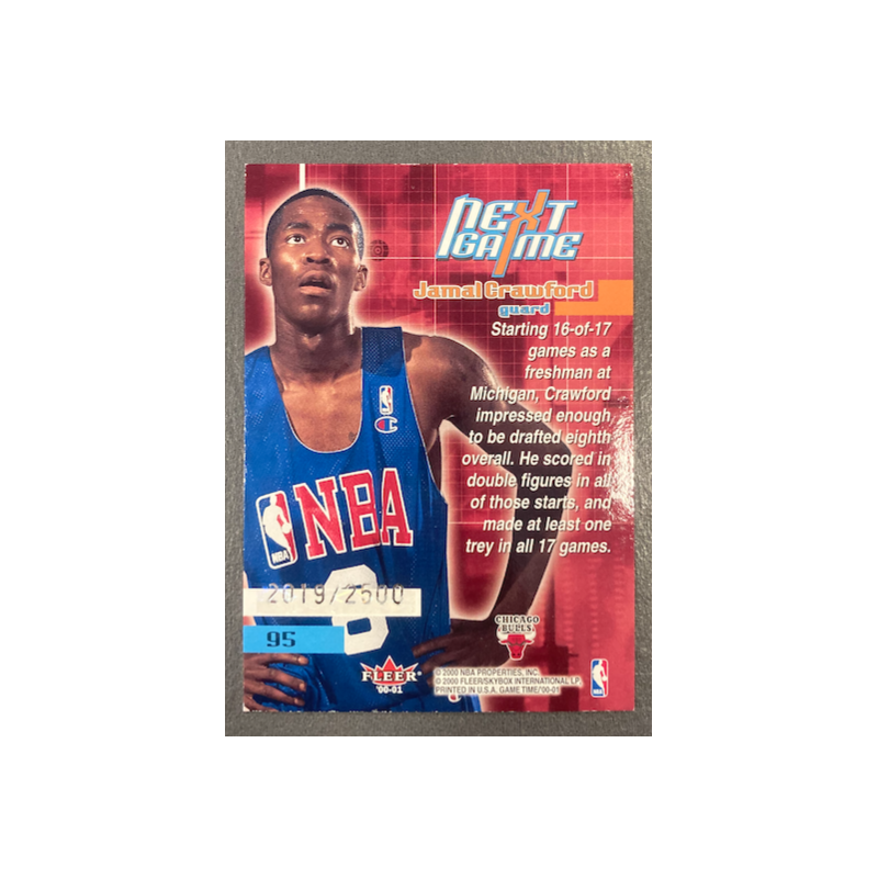 JAMAL CRAWFORD 2000-01 FLEER GAME TIME ROOKIE 2019/2500 - EXMT CONDITION