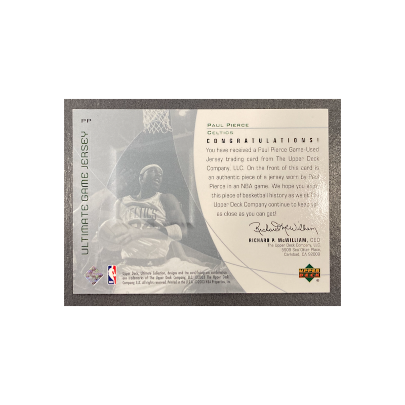 PAUL PIERCE 2002-03 UD ULTIMATE COLLECTION JERSEY 240/250