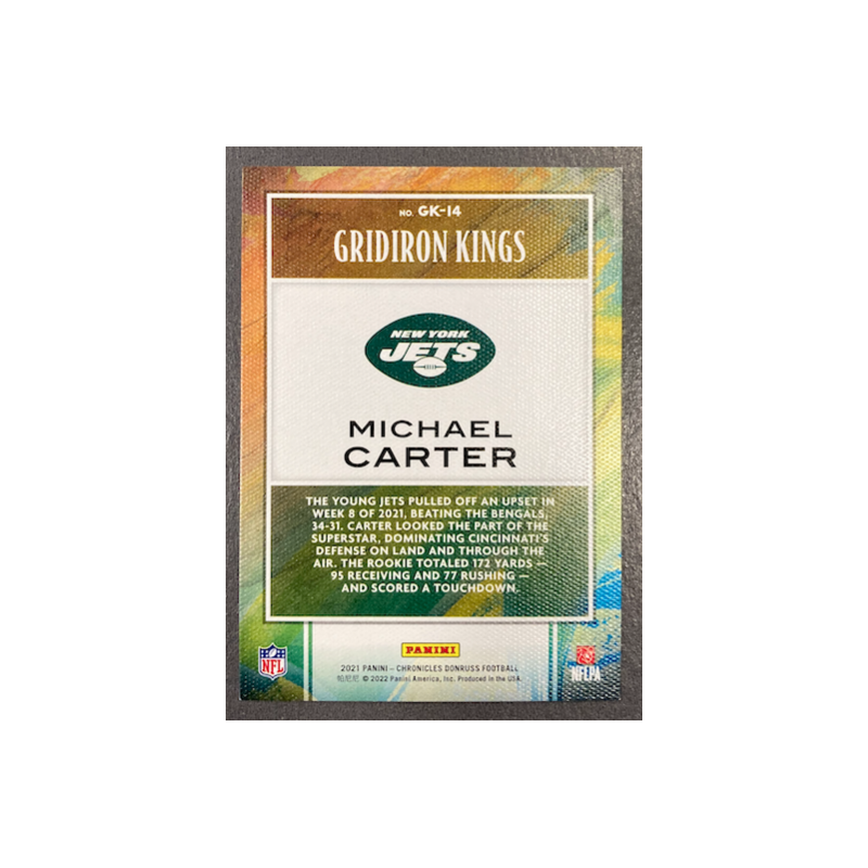 MICHAEL CARTER 2021 PANINI CHRONICLES GRIDIRON KINGS