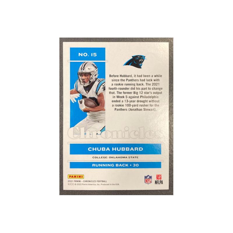 CHUBA HUBBARD 2021 PANINI CHRONICLES PINK ROOKIE
