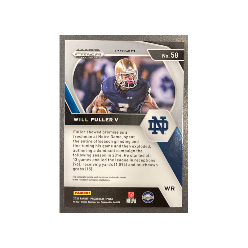 WILL FULLER V 2021 PANINI PRIZM DRAFT PICK GOLD CRACKED ICE